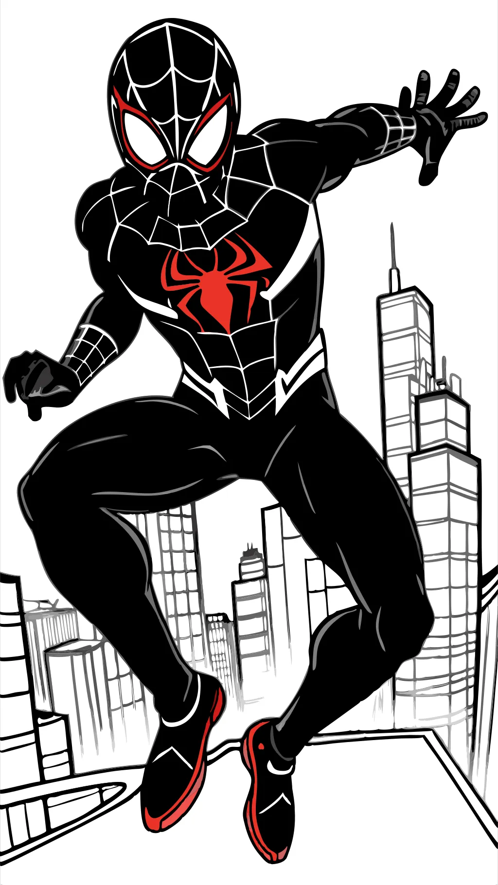 miles morales spiderman coloring pages